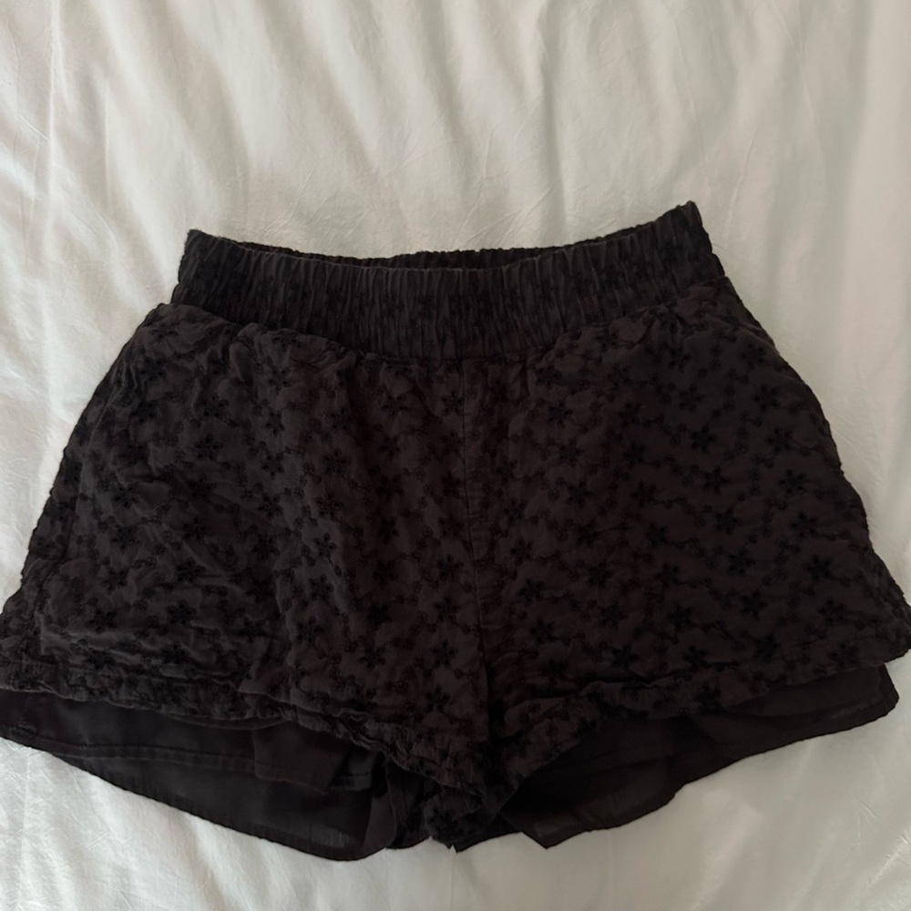 Black Eyelet Shorts